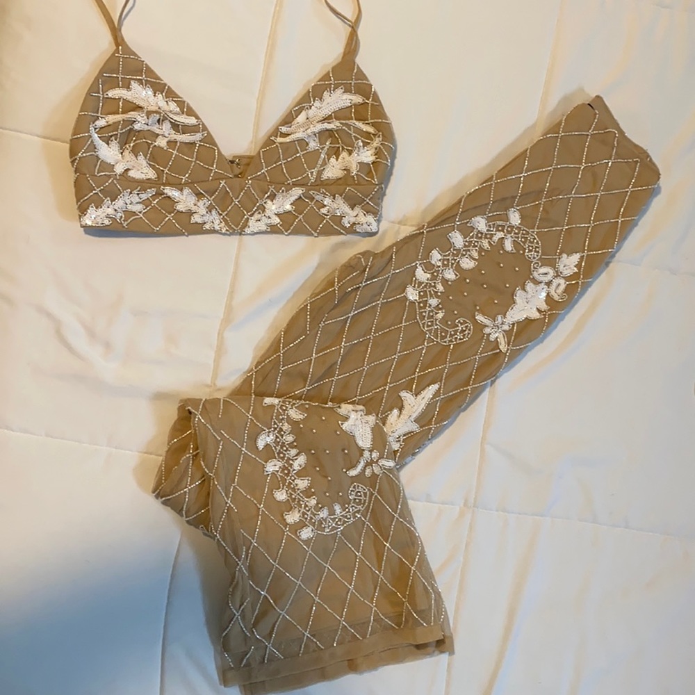 Miss Guided Two Piece Beaded Set